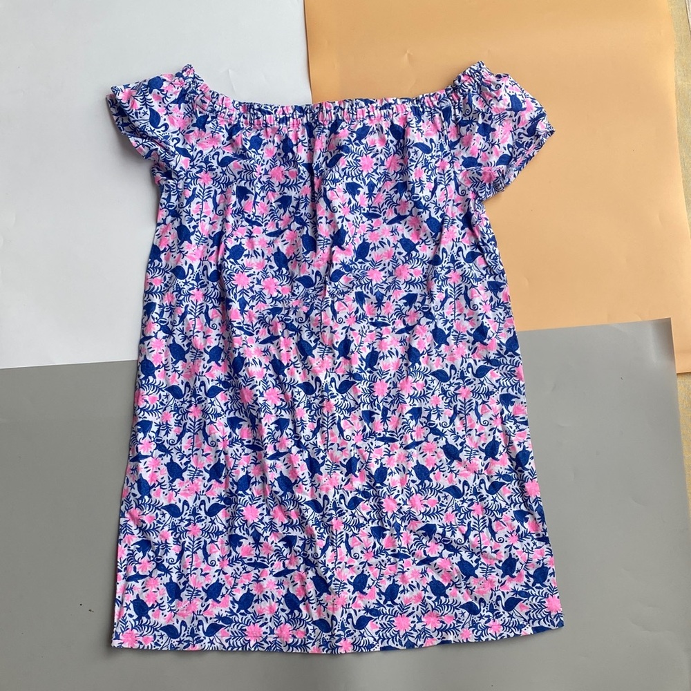 Vineyard Vines Navy & Pink Floral Off-Shoulder Tunic